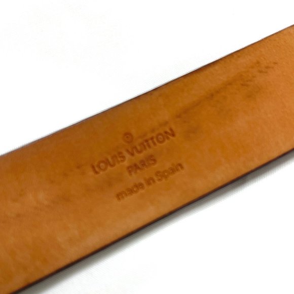 Auc Louis Vuitton Ceinture LB 00 Dark Brown leather Belt w/ Logo Buckle - Picture 6 of 11